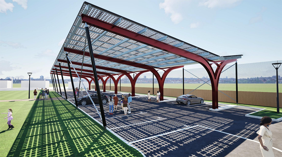 Les ombrières photovoltaïques de Séméac