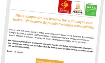 Mieux comprendre vos besoins, freins et usages pour faciliter l'émergence de projets d'énergies renouvelables